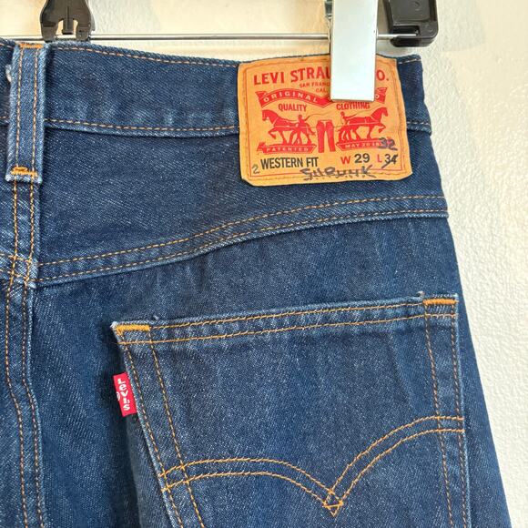 Levi's Western Fit Dark Blue Denim 5 Pocket Jeans - Picture 7 of 9